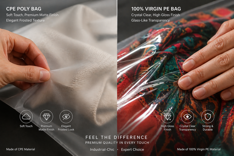 Frosted vs. Clear PE Apparel Packaging Guide