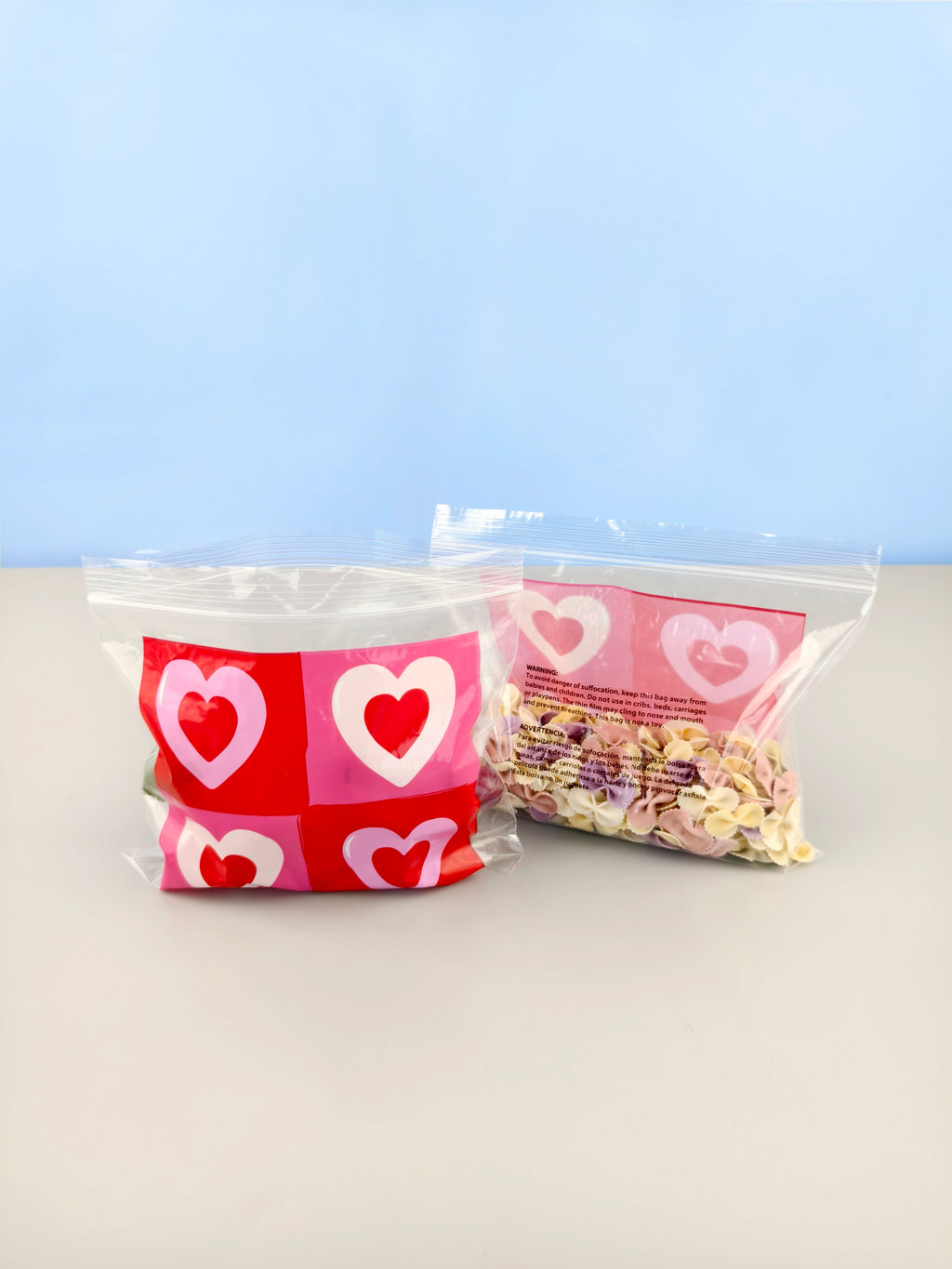 CMYK vollfarbiger Herzmuster-bedruckter LDPE PE ZipLock-Beutel