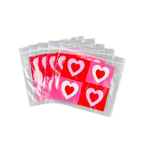 CMYK Full Color Heart Pattern Printed LDPE PE ZipLock Bag