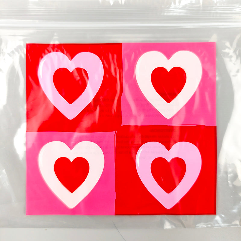 CMYK Full Color Heart Pattern Printed LDPE PE ZipLock Bag