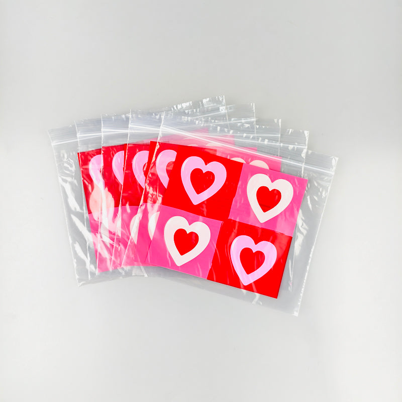 CMYK vollfarbiger Herzmuster-bedruckter LDPE PE ZipLock-Beutel