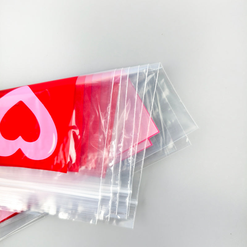 CMYK vollfarbiger Herzmuster-bedruckter LDPE PE ZipLock-Beutel