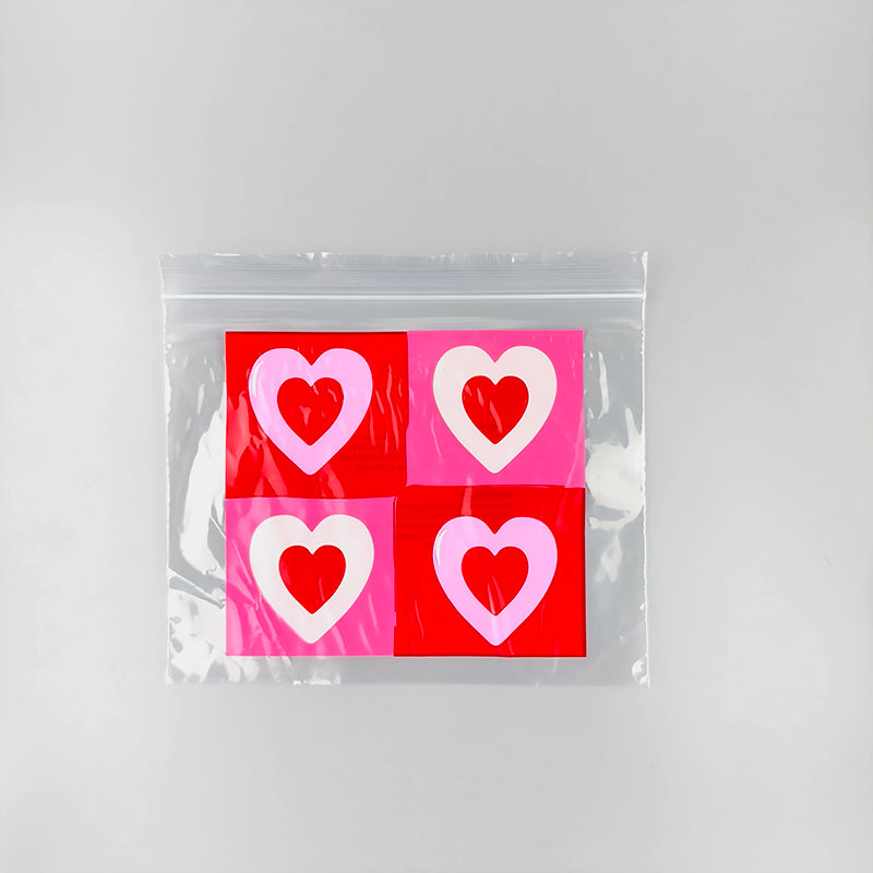 CMYK vollfarbiger Herzmuster-bedruckter LDPE PE ZipLock-Beutel