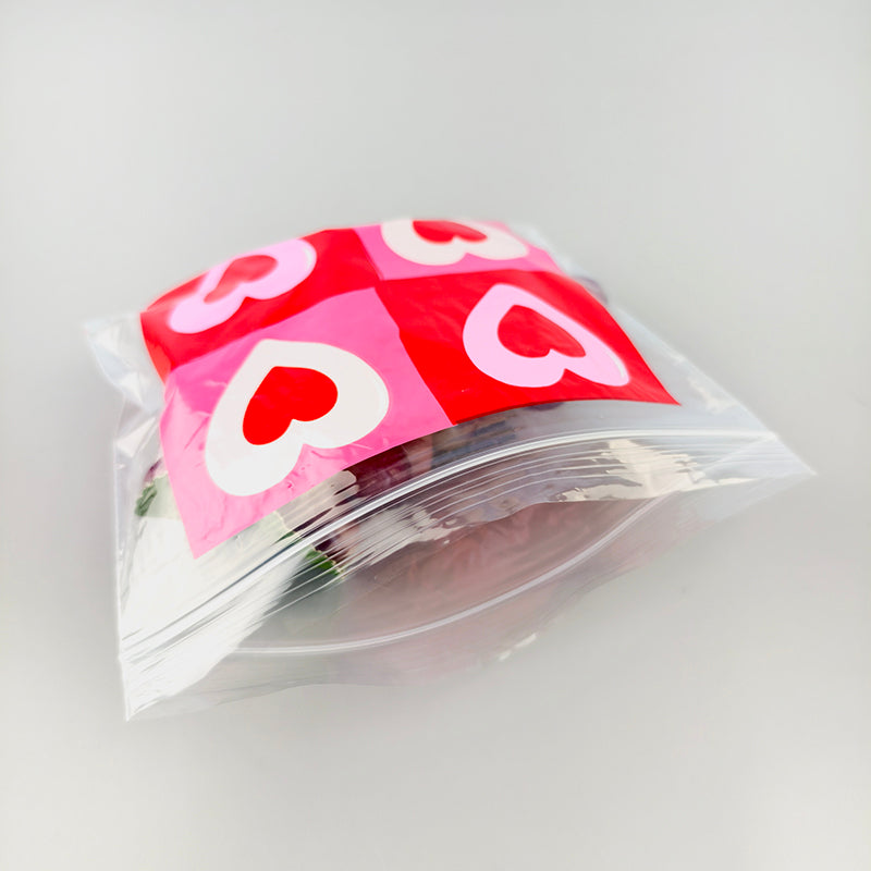CMYK vollfarbiger Herzmuster-bedruckter LDPE PE ZipLock-Beutel