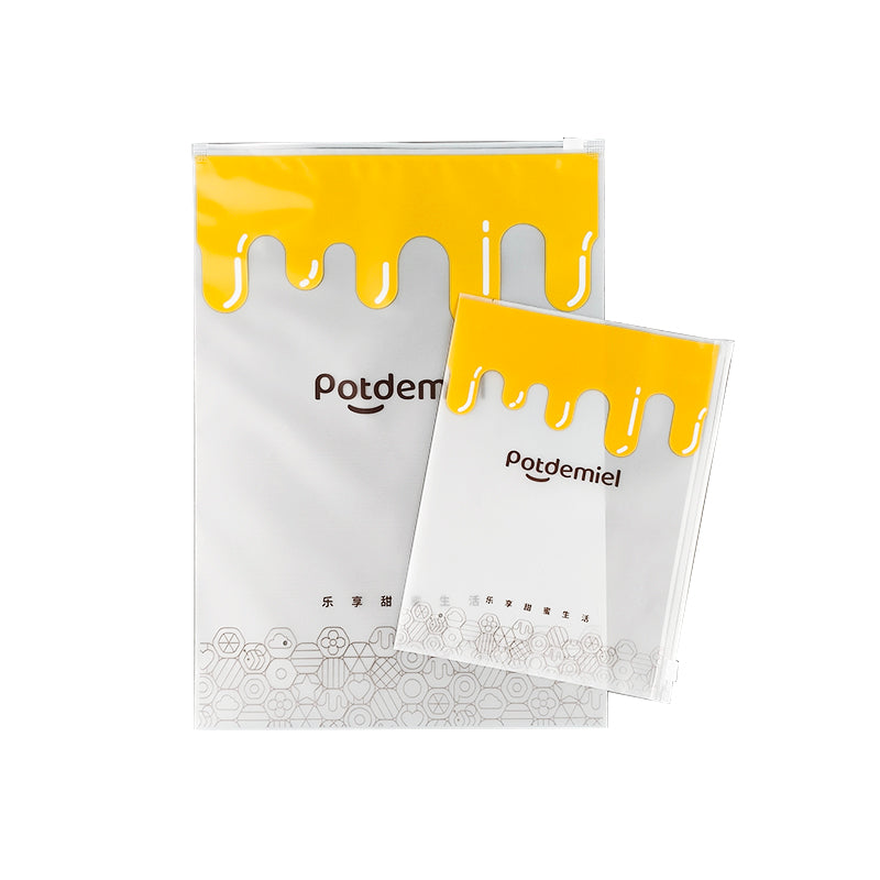 Custom Yellow and White Pattern Printed LDPE Zipper Bag