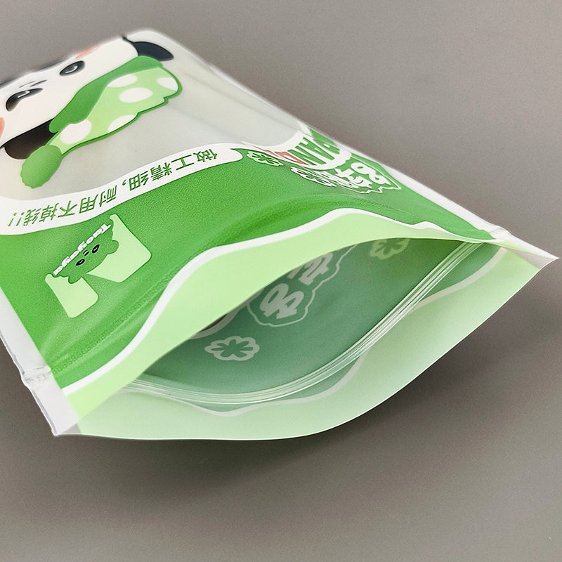 Gravure Printed Green Panda LDPE PE Zip Lock Bag