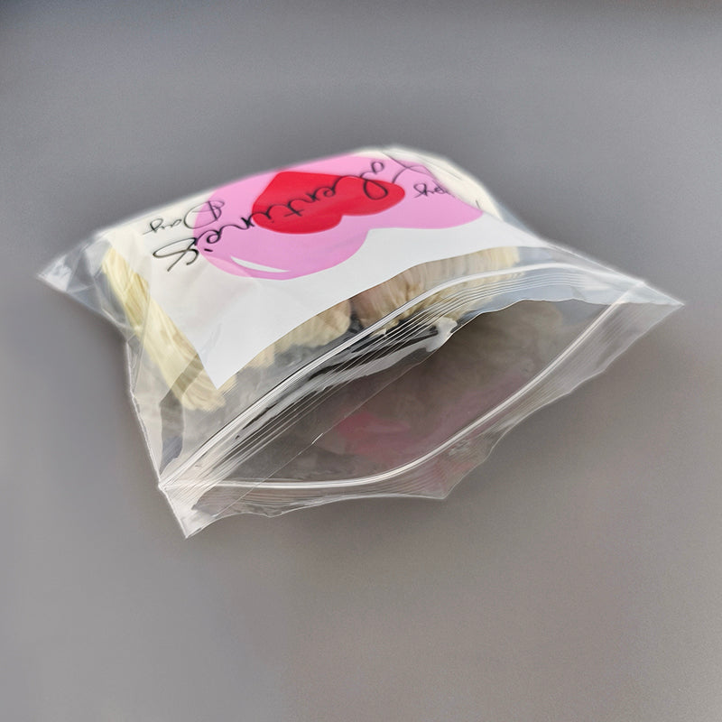 Gravure Printed Heart Pattern LDPE PE ZipLock Bag