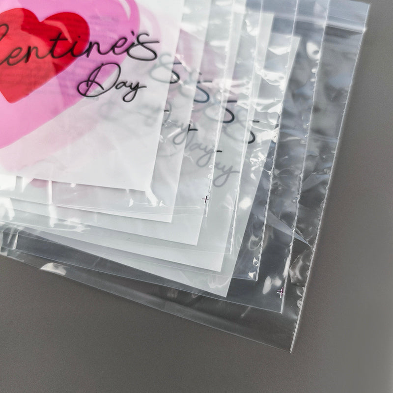 Gravure Printed Heart Pattern LDPE PE ZipLock Bag