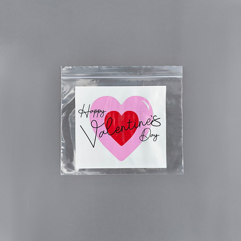 Gravure Printed Heart Pattern LDPE PE ZipLock Bag