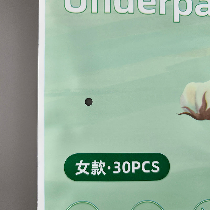 Gravure Printed Light Green LDPE PE Flat Open Top Bag