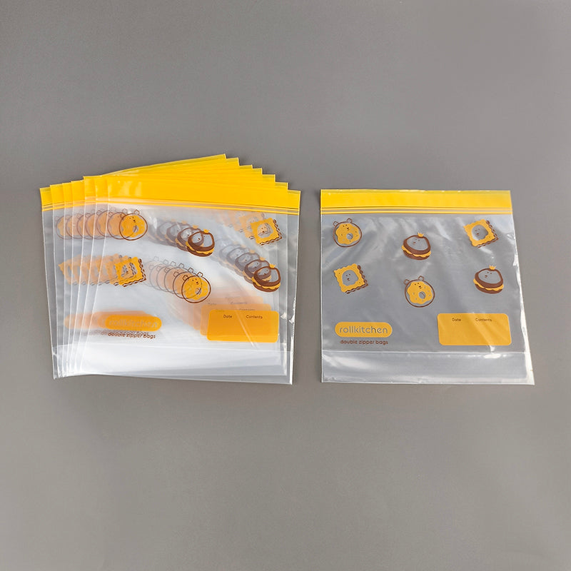 Gravure Printed Transparent Cartoon LDPE PE Food Grade Fresh-Keep ZipLock Bag