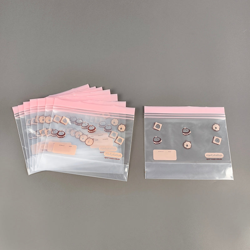 Gravure Printed Transparent Cartoon LDPE PE Food Grade Fresh-Keep ZipLock Bag