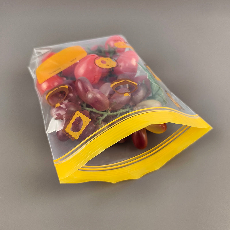 Gravure Printed Transparent Cartoon LDPE PE Food Grade Fresh-Keep ZipLock Bag