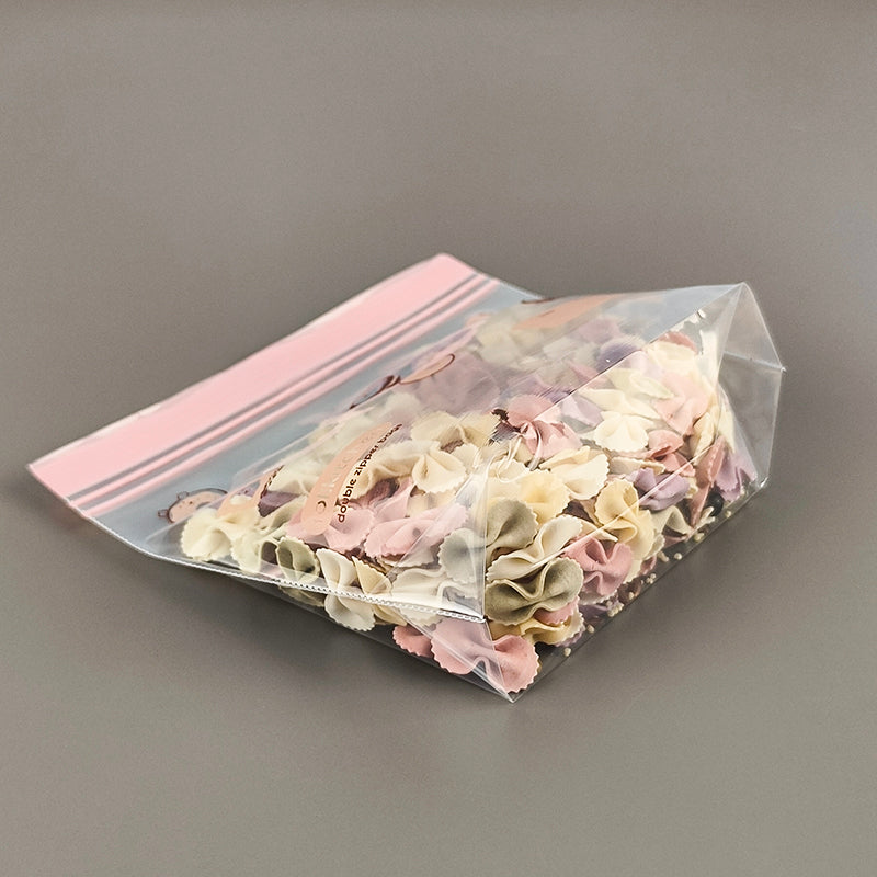 Gravure Printed Transparent Cartoon LDPE PE Food Grade Fresh-Keep ZipLock Bag
