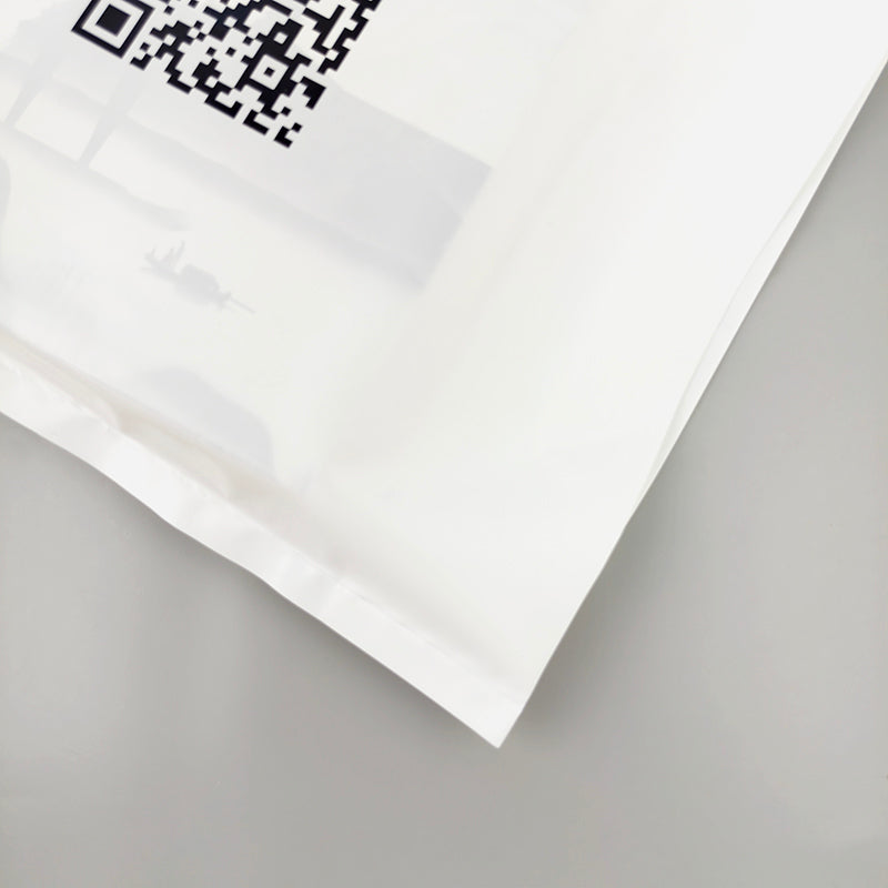 White Custom Printed PE Flat Open Top Bag