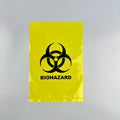 Yellow biohazard  medical waste flat bag